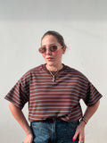 Chocolate Pink & Blue Stripe Top