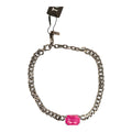 Darcy Necklace in Antique Silver- Neon Pink