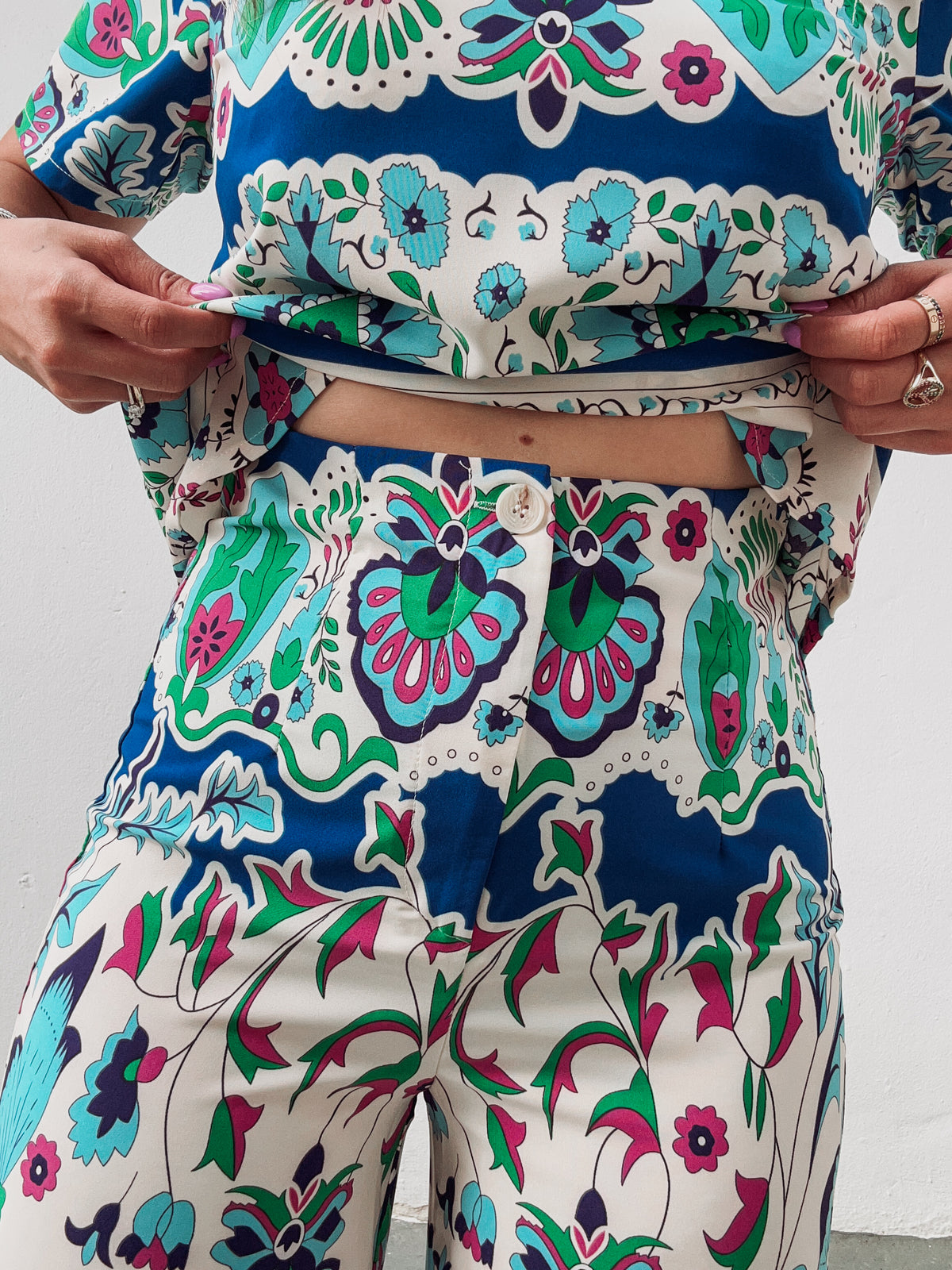 Blue Printed Floral Set