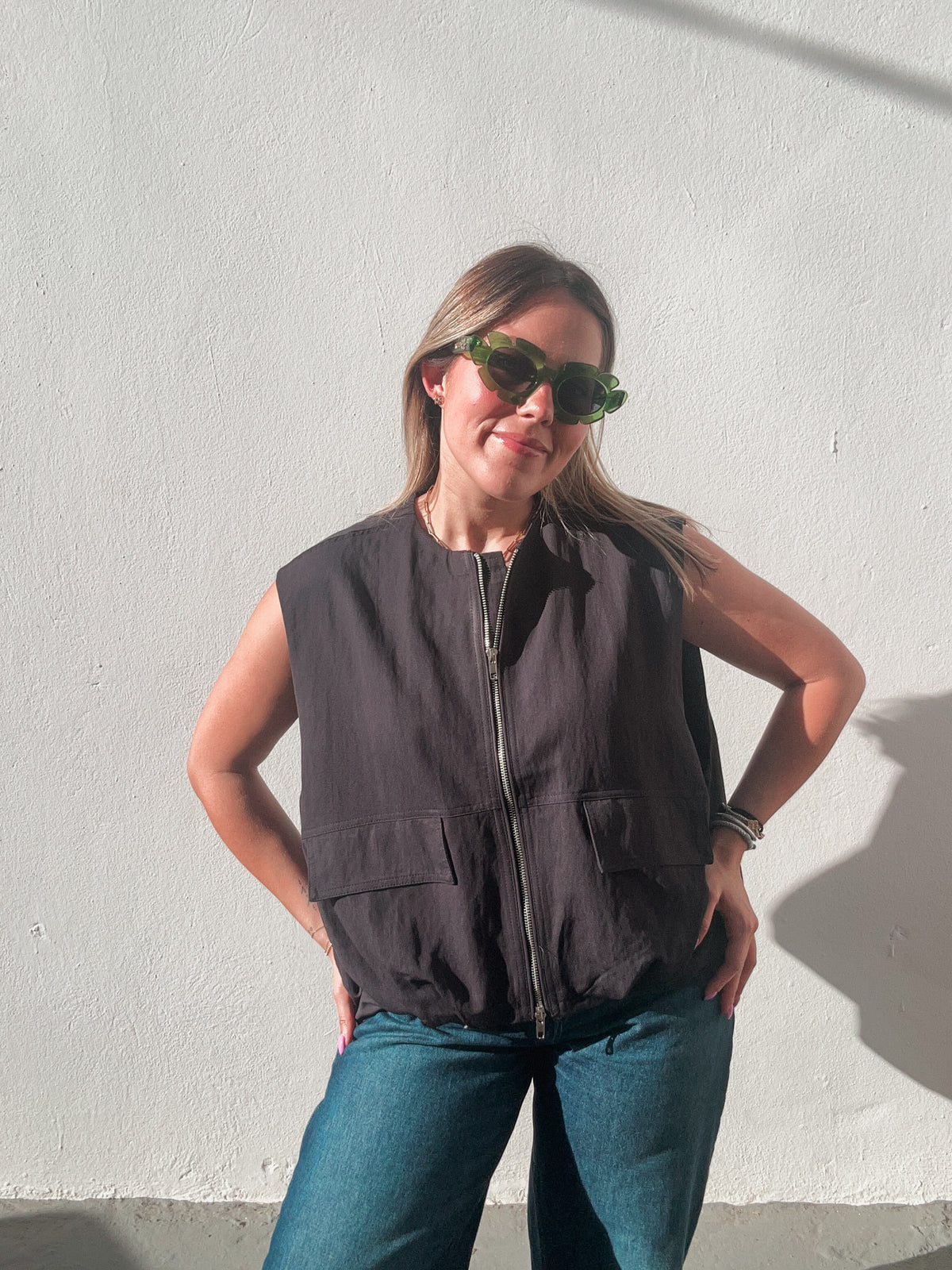 Navy Zipper Vest