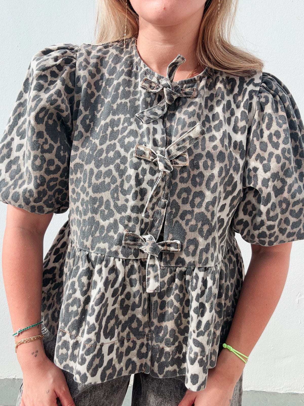Leopard Tie Blouse