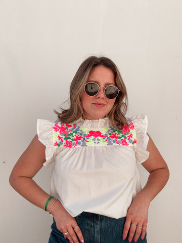 Embroidered Floral Blouse