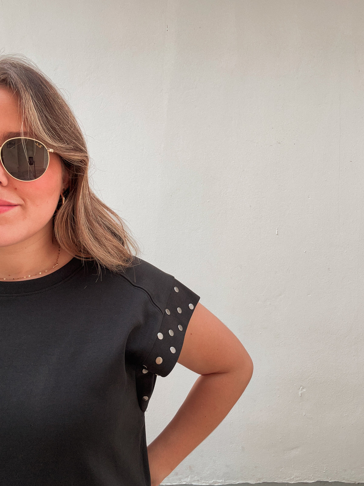 Black Stud Tee Dress