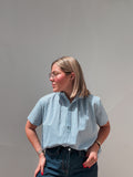 Light Blue, White & Navy Stripe Top