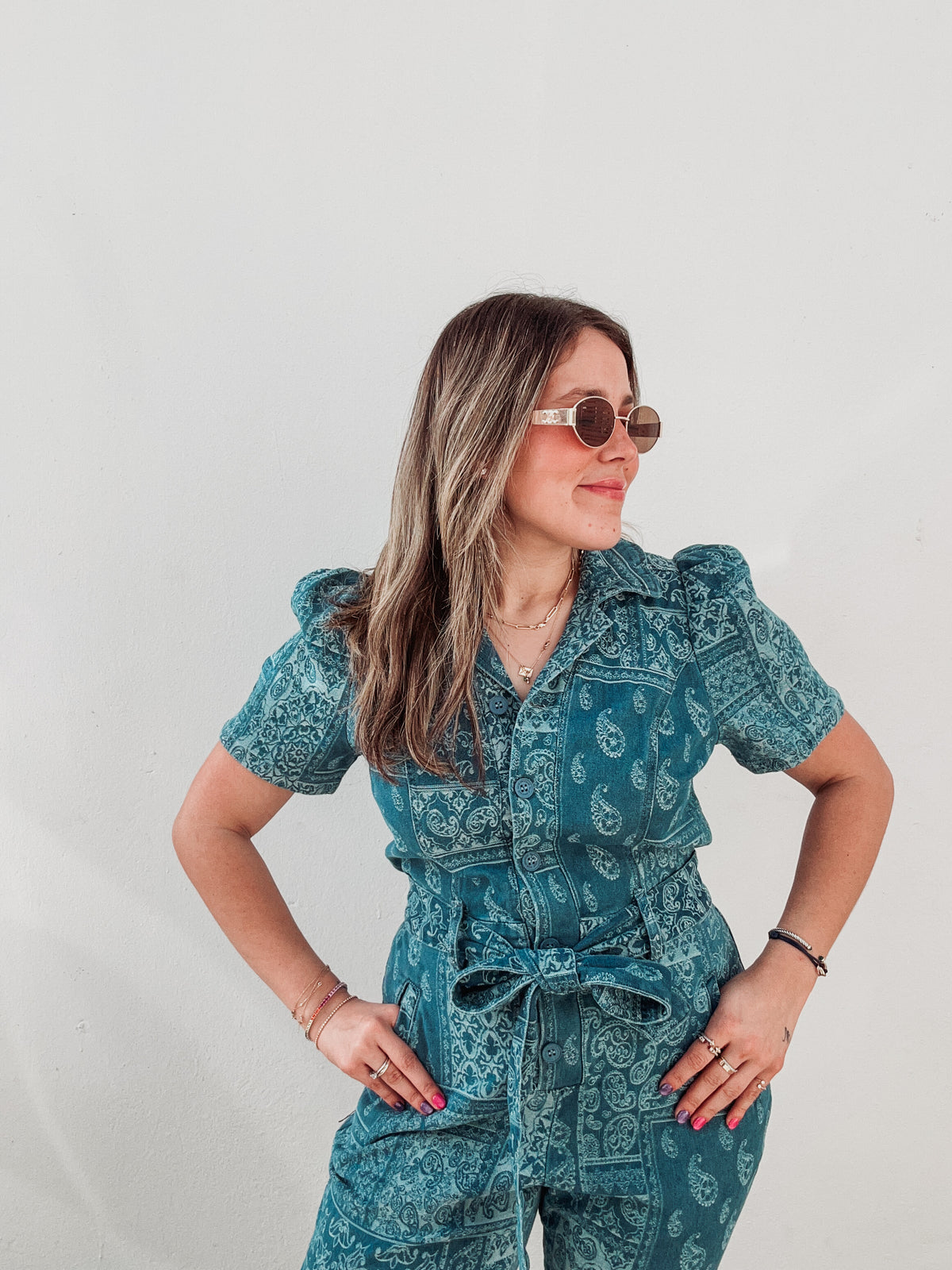 Paisley Denim Jumpsuit