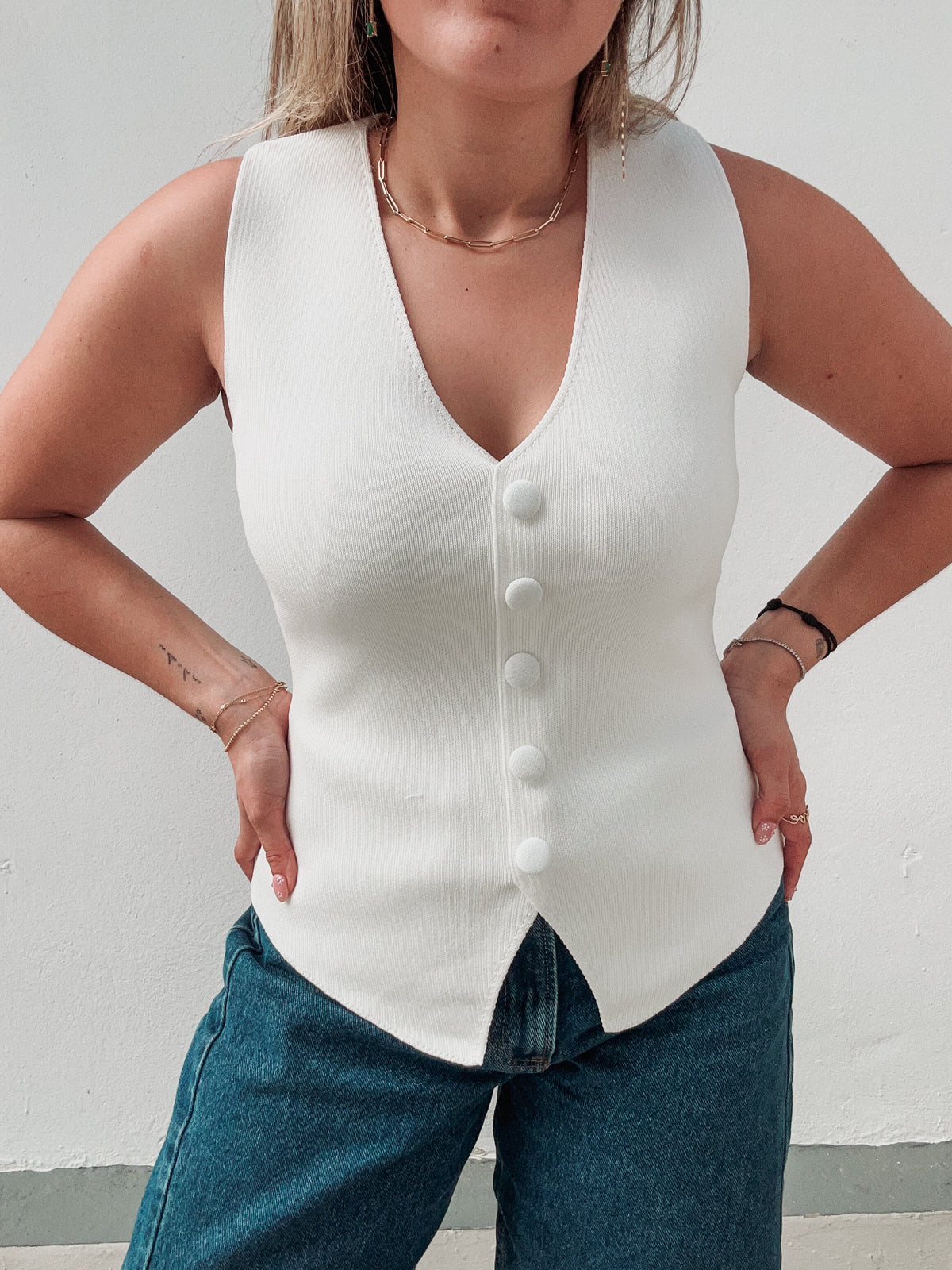 White Knit Vest
