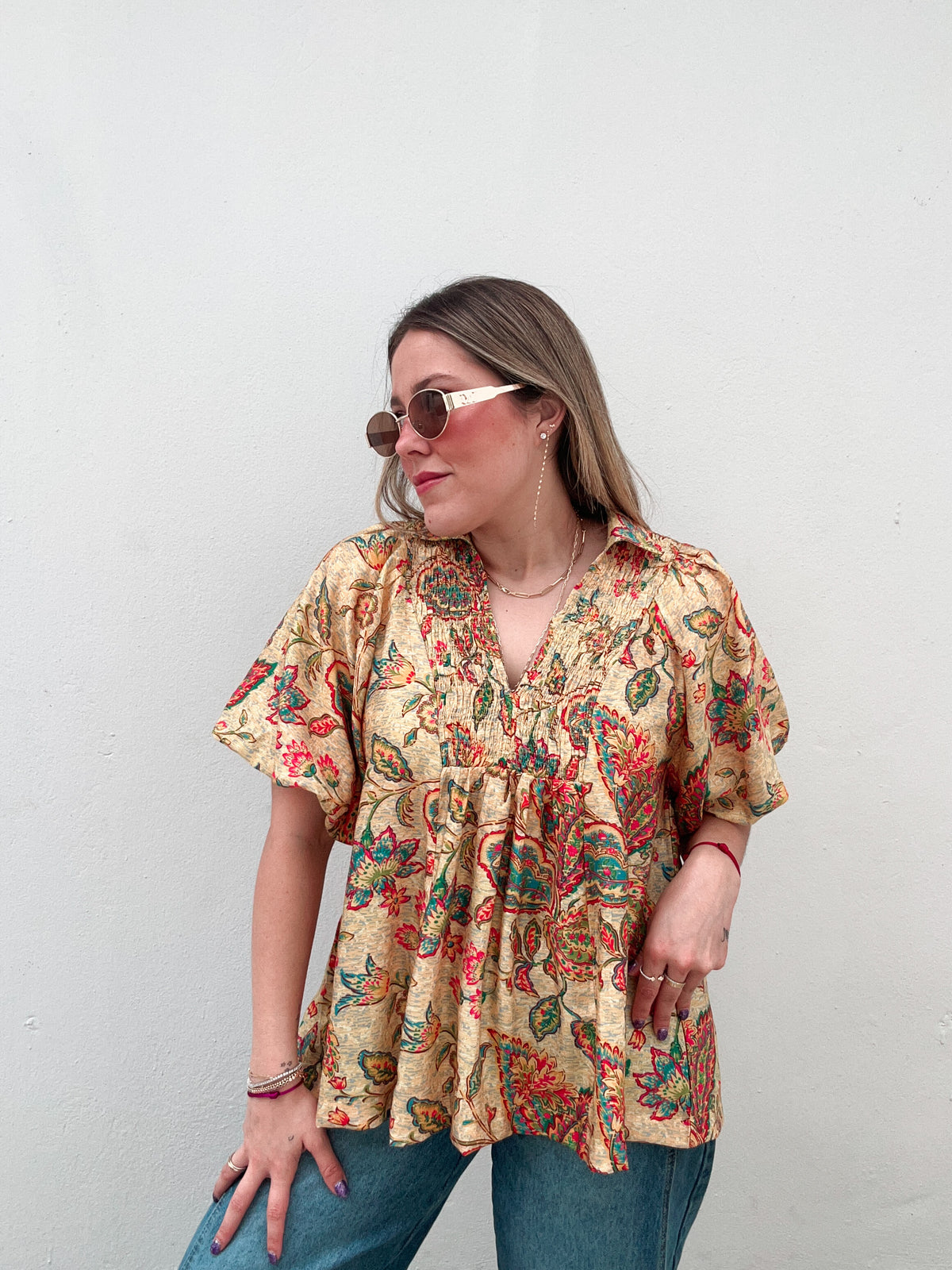 Honey Rainbow Paisley Blouse