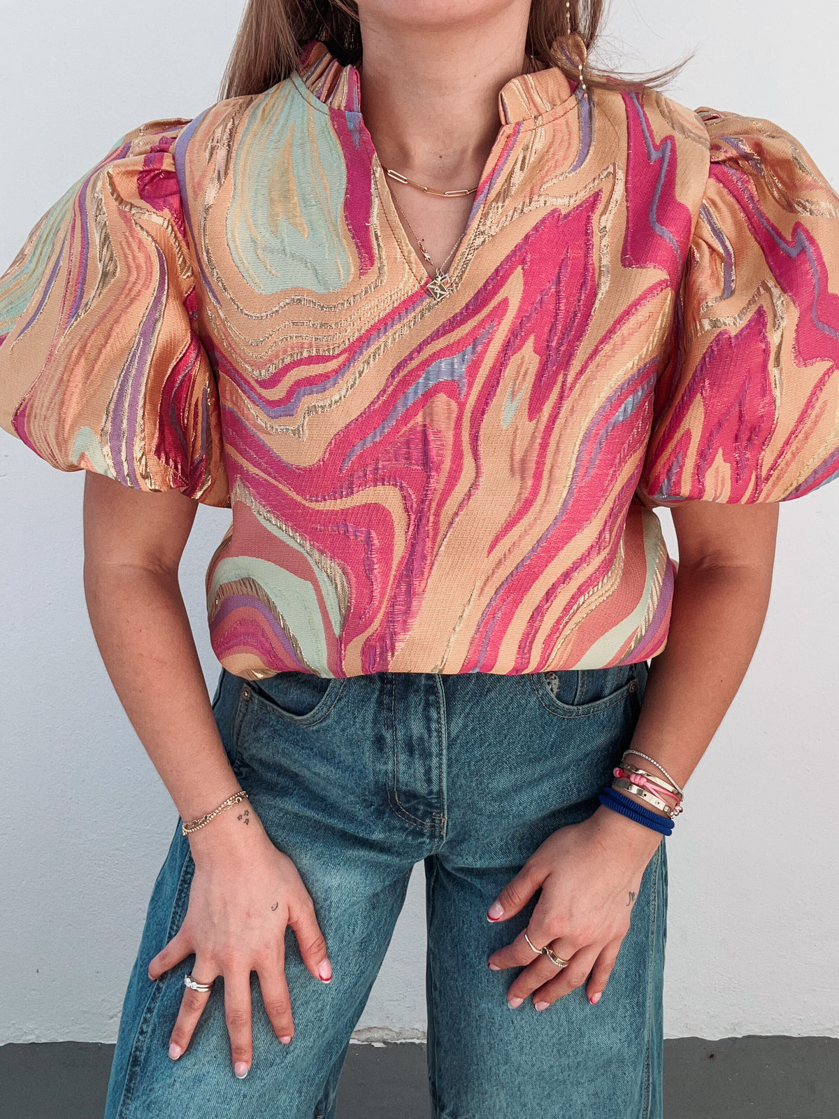 Swirl Metallic Blouse