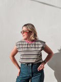 Navy, Vanilla & Lilac Striped Tee