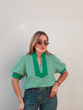 Green Striped Blouse