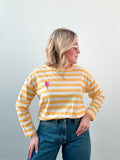 Yellow Stripe & Pink Tulip Tee