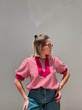 Magenta Striped Top
