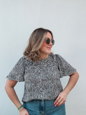 Black Printed Blouse