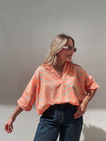 Neon Orange Zebra Blouse