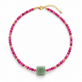 Pitaya Pink Cube Necklace