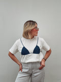 Blue Beaded Bikini Tee