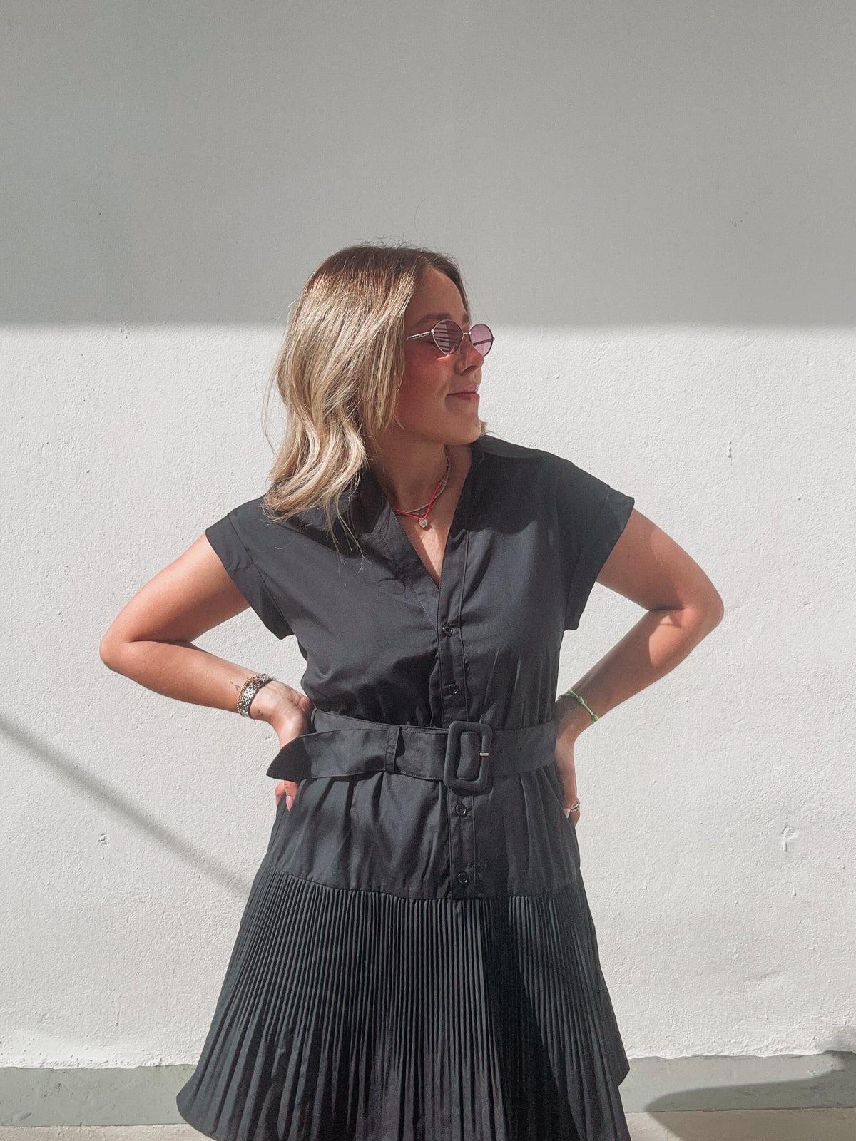 Navy Ruffle Dress