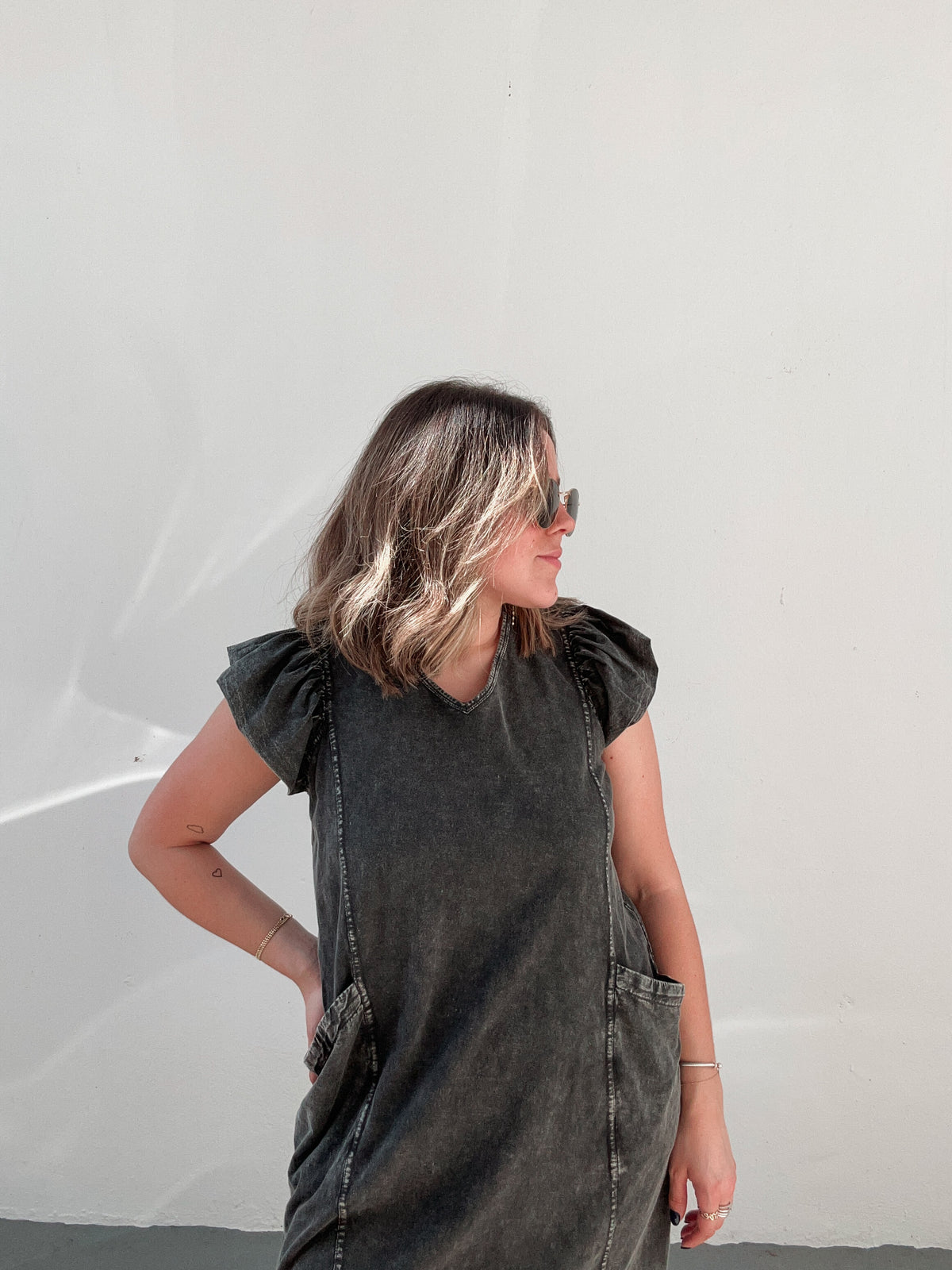 Black Washed Easy Dress
