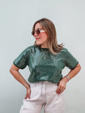 Verde Sequin Top