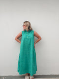 Green & Blue Stripe Maxi Dress