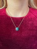 Sky Blue & Esmeralda Bar Necklace