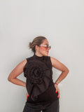 Black Flower Top
