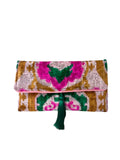 Pink, Emerald & Brown Clutch
