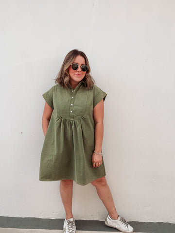 Olive Washed Dress