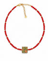 Spice Burnt Orange Cube Necklace