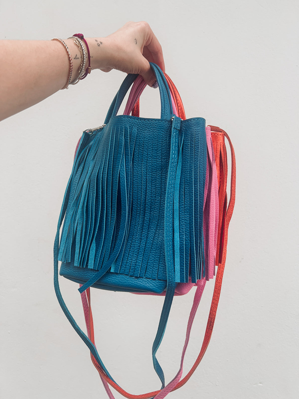 Royal Blue Fringe Tote Crossbody