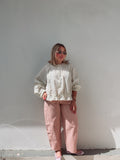 Dusty Rose Plaid Barrel Pant
