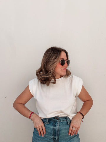 White Muscle Tee