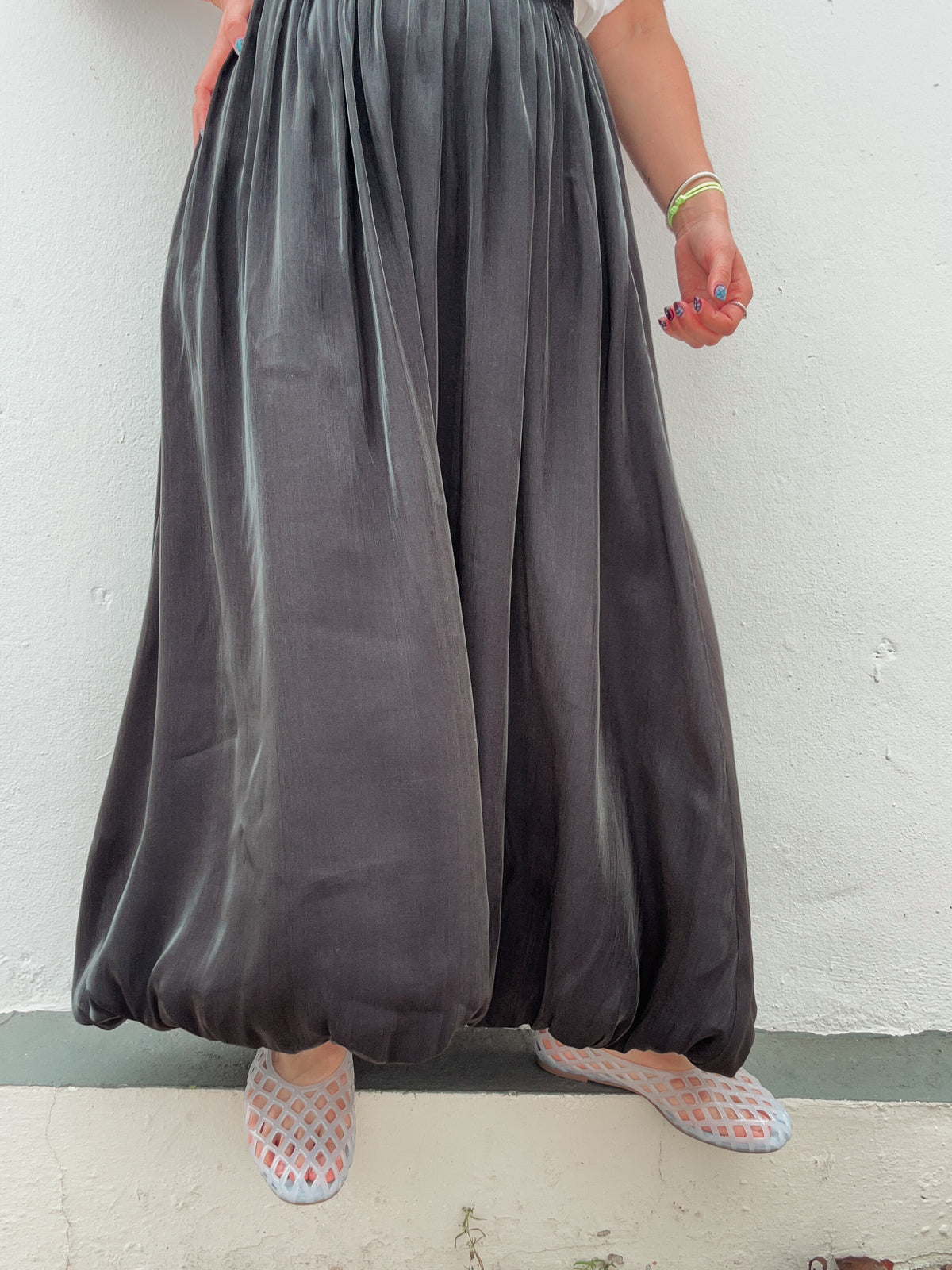 Black Shimmer Bubble Skirt