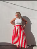 Red & White Stripe Skirt