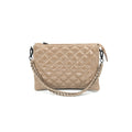 Mocha Glossy Quilted Crossbody