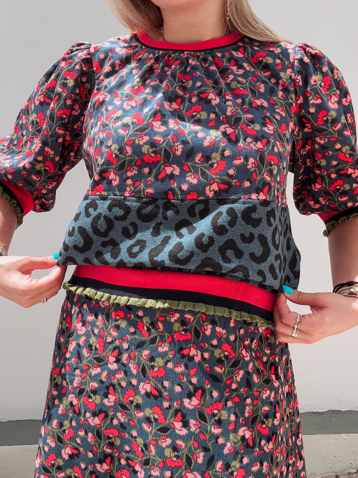 Florals & Leopard Skirt Set