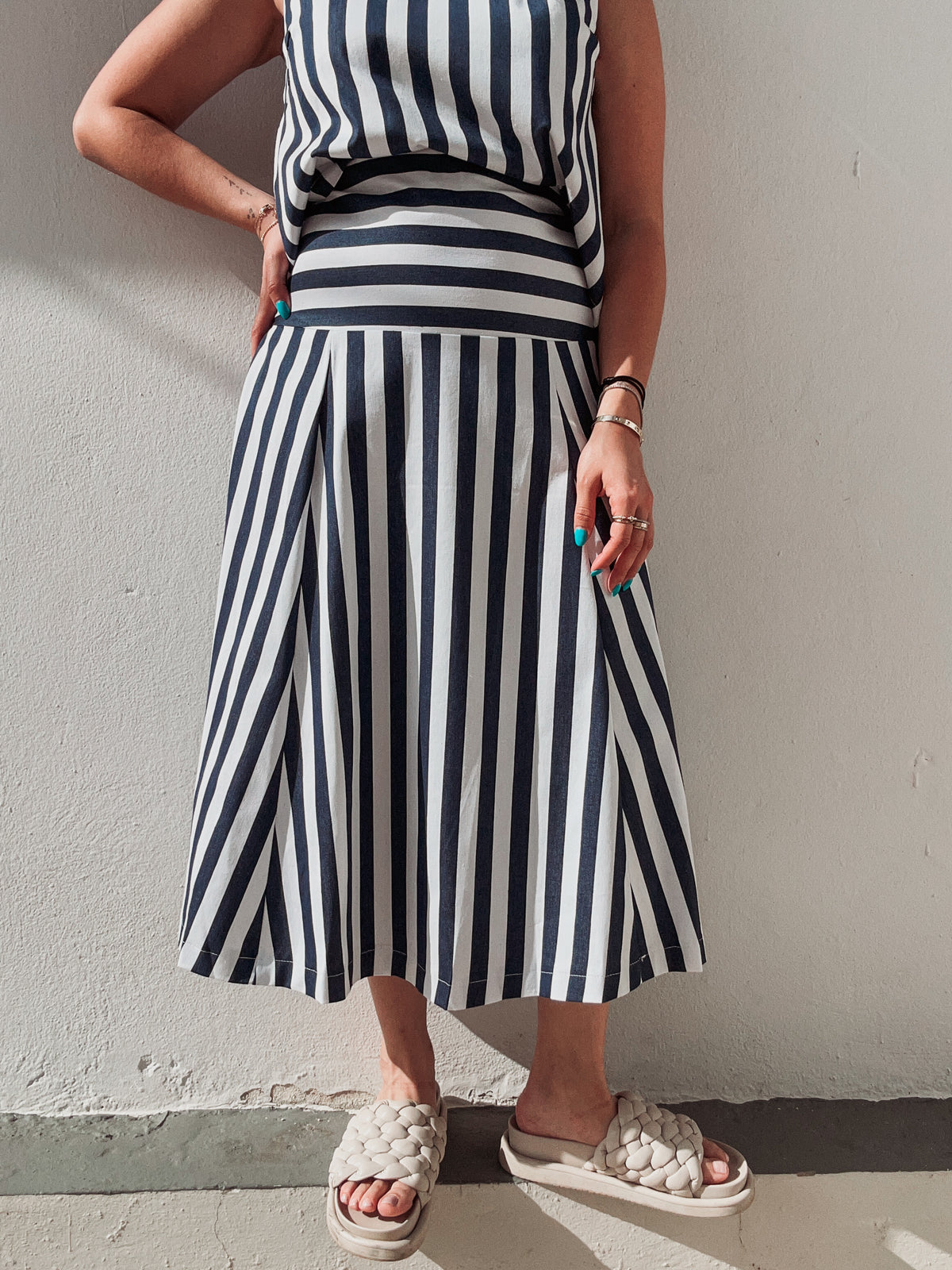 Florencia Navy Skirt Set