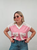 77 Pink & Vanilla Lace Tee