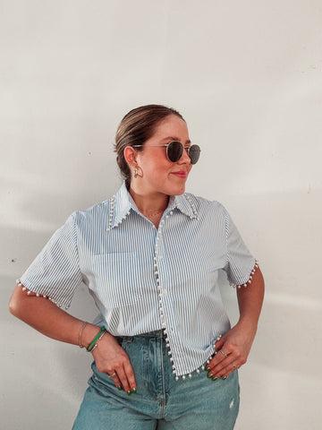 Pearls & Stripes Blouse