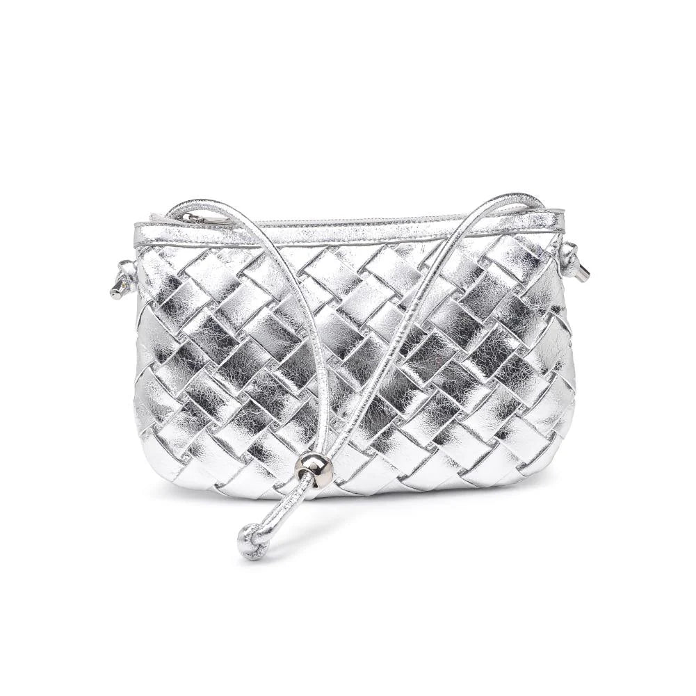 Silver Woven Metallic Ball Bag