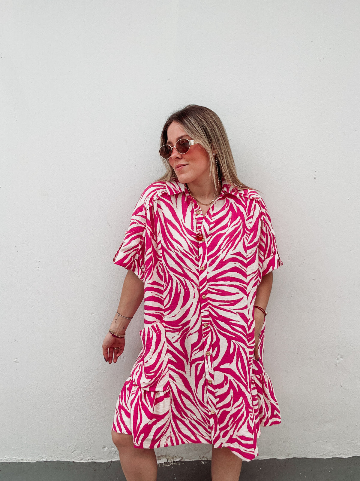 Zebra Hot Pink Dress