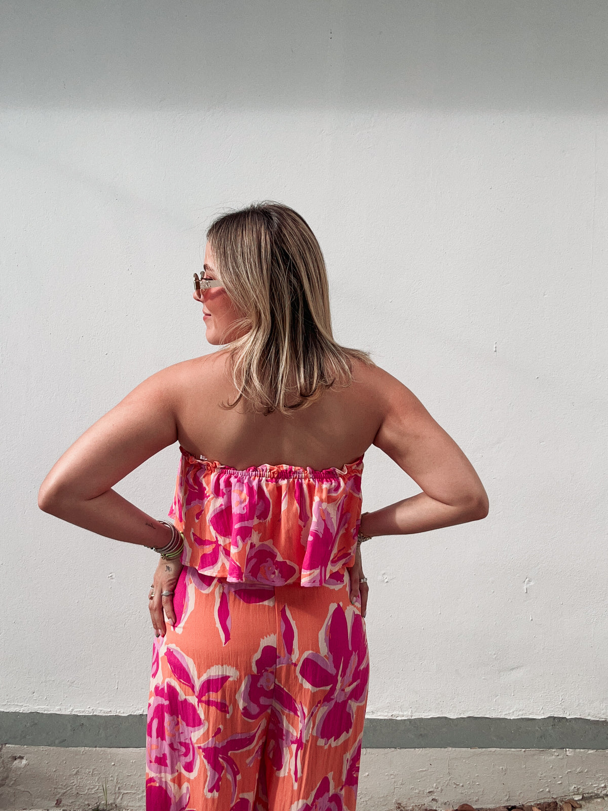 Strapless Summer Florals Jumpsuit