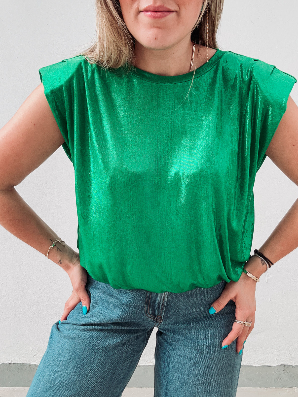 Emerald Metallic Blouse