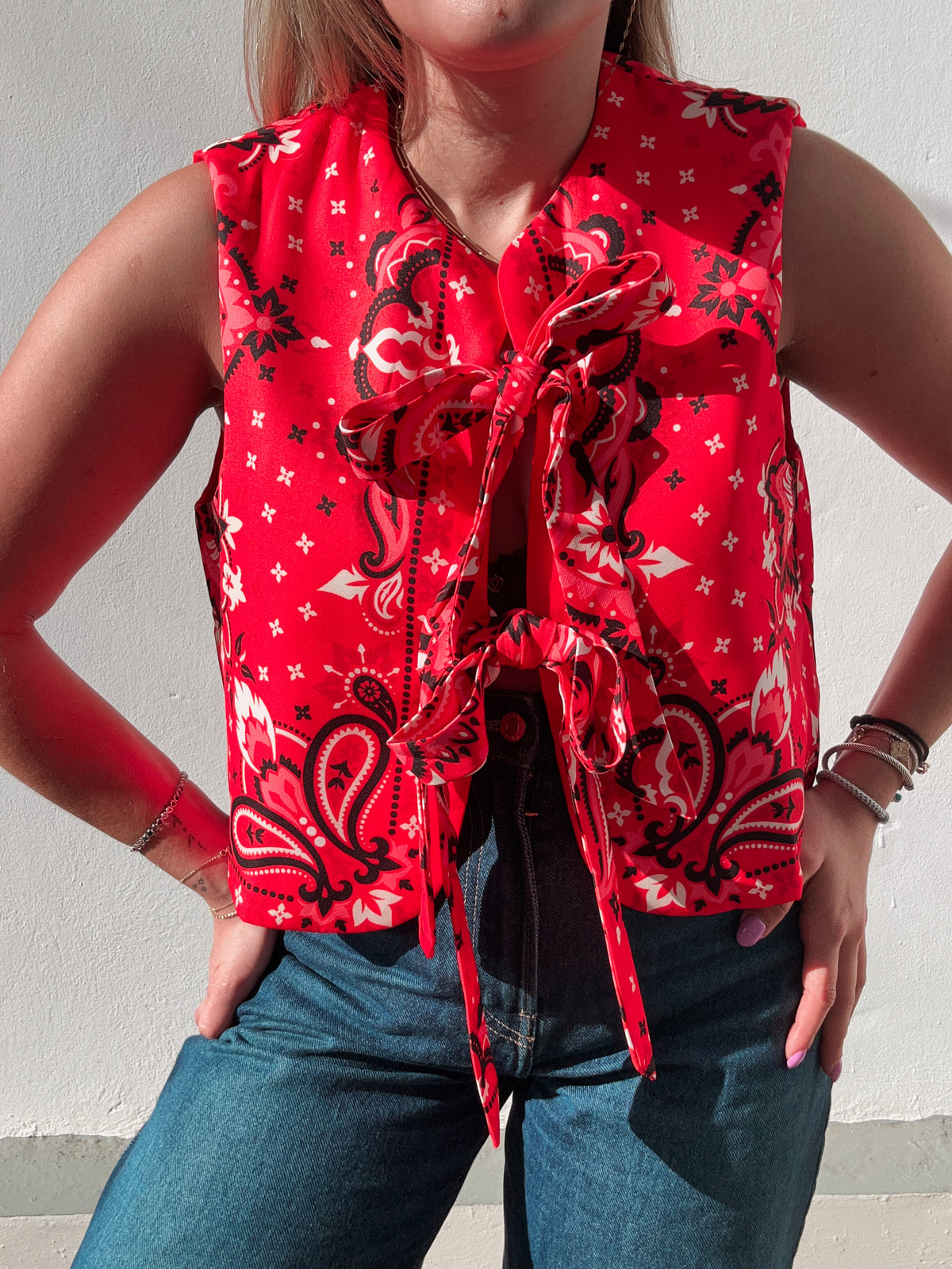 Red Bandana Vest