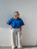 Denim Blue & Vanilla Striped Pant
