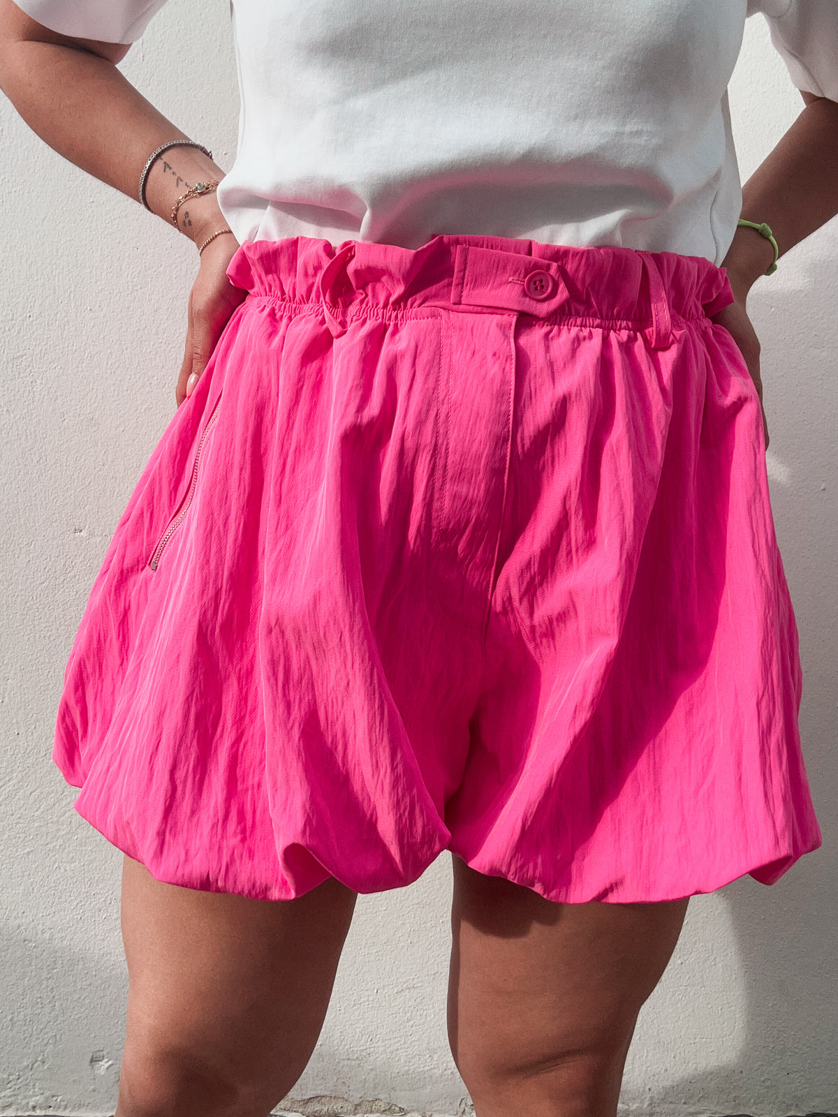 Neon Pink Bubble Shorts