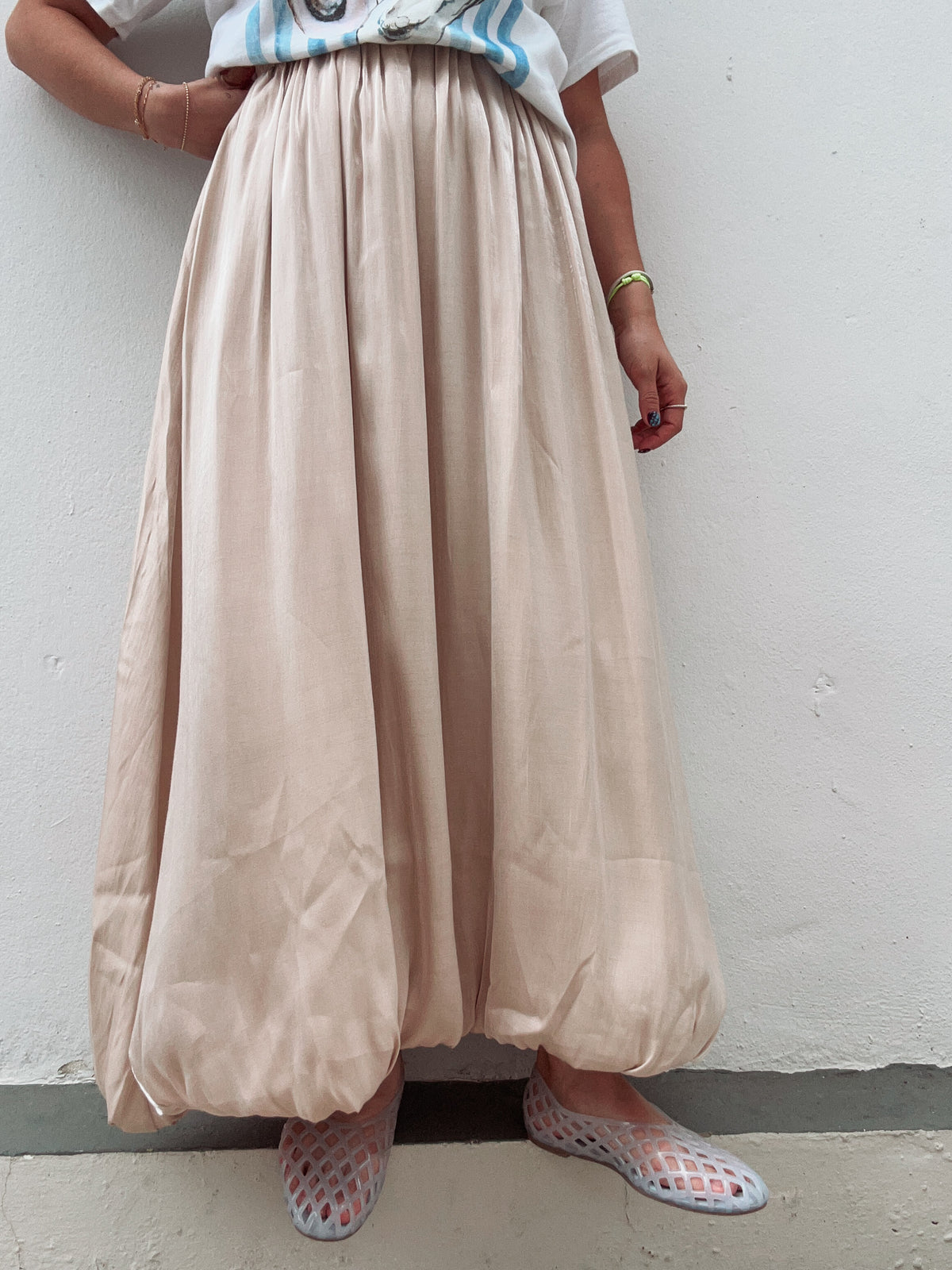 Oyster Shimmer Bubble Skirt