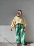 White & Green Stripe Pants