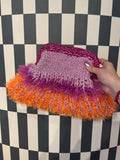 Lavender & Orange Magenta Metallic Clutch
