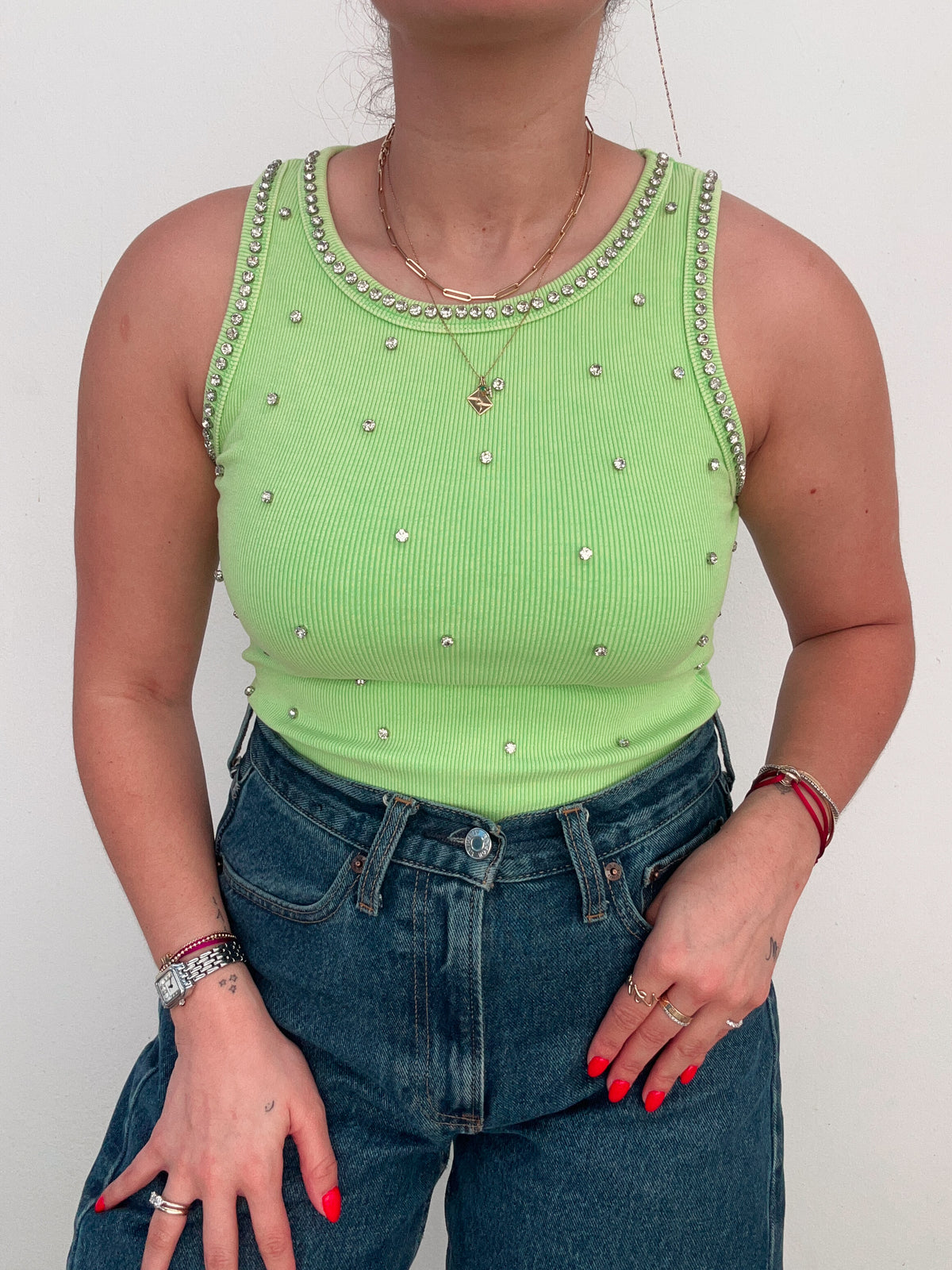 Lime Rhinestone Tank – Shop Oli Oli